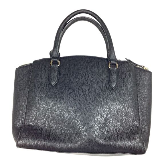 Nine West Josie Black Satchel Handbag Purse Pebble Vegan Leather Modern Classic - Picture 2 of 16